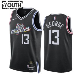 Dres Los Angeles Clippers Paul George 13 Nike 2022-23 City Edition Crno Swingman - Dječji
